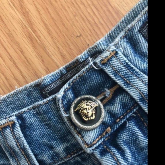 Vtg 90s Versace Jeans Wide Leg Jeans - Picture 4 of 10